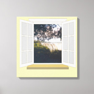 Victoria Falls, Zimbabwe through Window Canvas Print