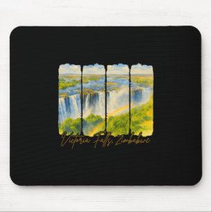 Victoria Falls Zimbwe Travel Brushstroke Victoria Mouse Mat