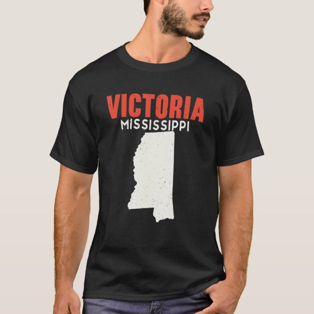 Victoria Mississippi USA State America Travel Miss T-Shirt (Front)