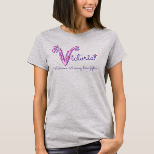 Victoria monogram V name and meaning baby romper T-Shirt
