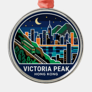 Victoria Peak Hong Kong Metal Tree Decoration