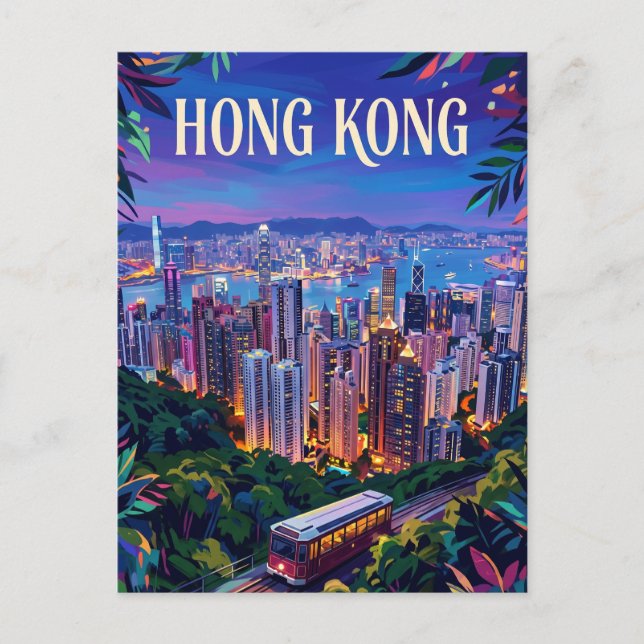 Victoria Peak Hong Kong Postcard (Front)