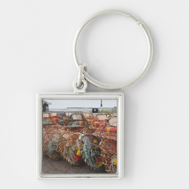 Victoria, Prince Edward Island. Crab pots Key Ring (Front)