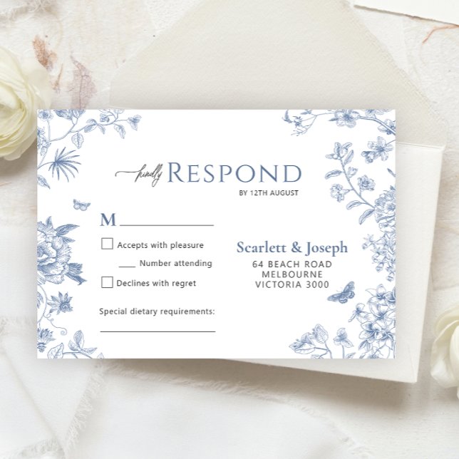 VICTORIA Regency Blue French Garden Response Card (Creator Uploaded)