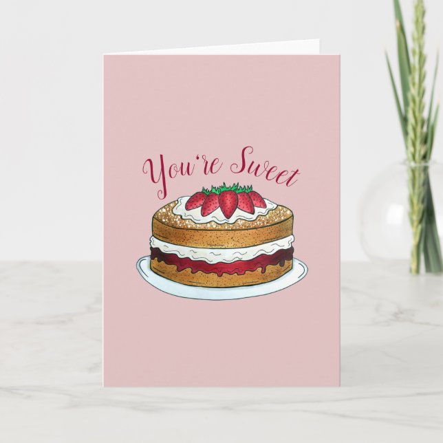 Victoria Sponge Cake British Baking You're Sweet Card (Front)