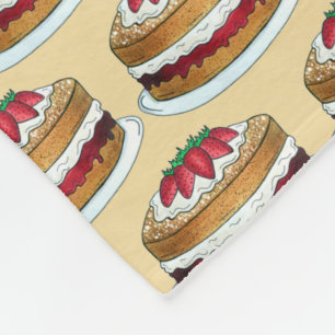 Victoria Sponge Cake British Food Baking Bakery Fleece Blanket