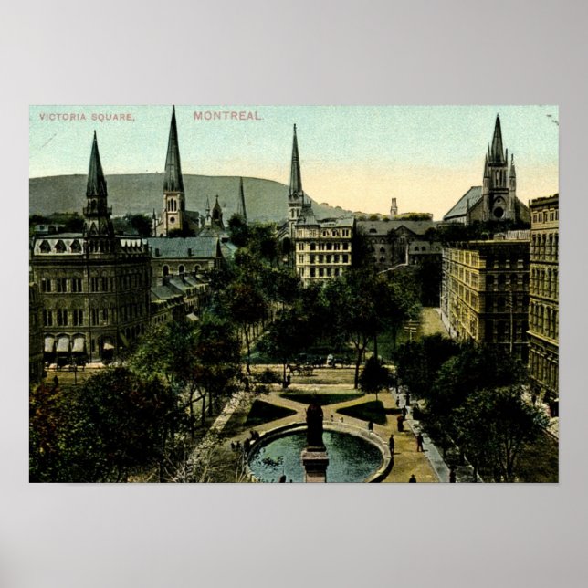 Victoria Square, Montreal Vintage Poster (Front)