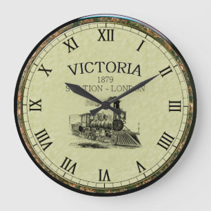 Victoria Station ~ Steam Engine ~ London England ~ Large Clock