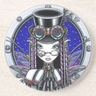 "Victoria" Steam Punk Fairy Sandstone Coaster