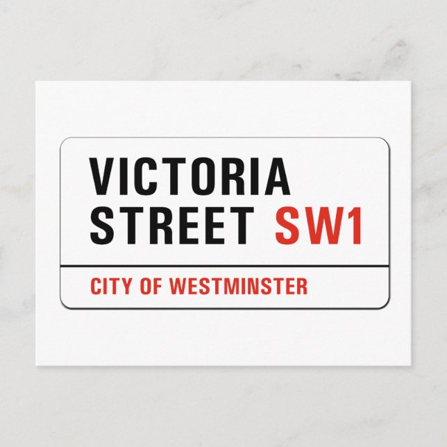 Victoria Street, London Street Sign Postcard (Front)