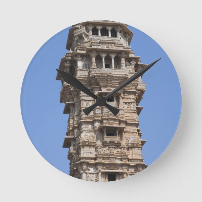 Victoria Tower in Chittorgarh Fort, India Round Clock (Front)