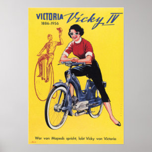 VICTORIA VICKY, Vintage Motorcycle Poster Ad