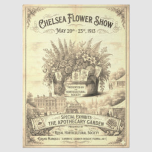Victorian 1913 Chelsea FlowerShow decoupage tissue Paper