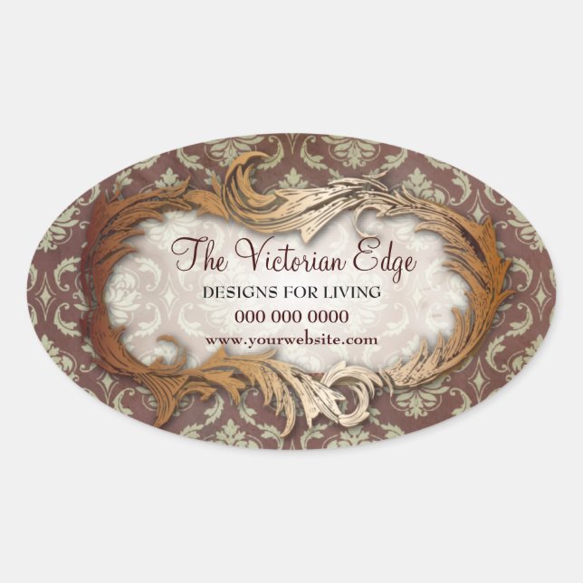 Victorian Aesthetic Damask Promotional Stickers (Front)