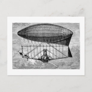 Victorian Airship Dirigible Blimp Postcard