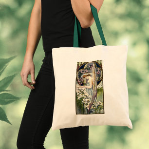 Victorian Angel and Vintage Easter Lily Flowers Tote Bag