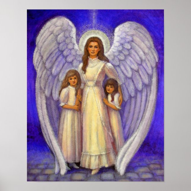 Victorian angel art poster girls children guardian (Front)