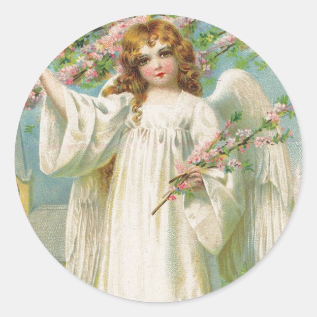 Victorian Angel Christmas sticker (Front)