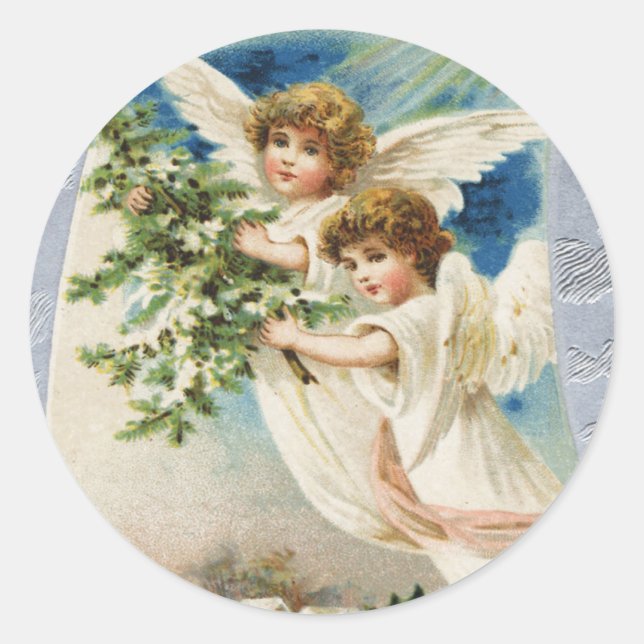 Victorian Angel Christmas sticker (Front)