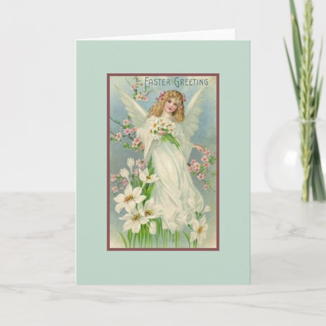 Victorian Angel Easter Greeting Card (Front)