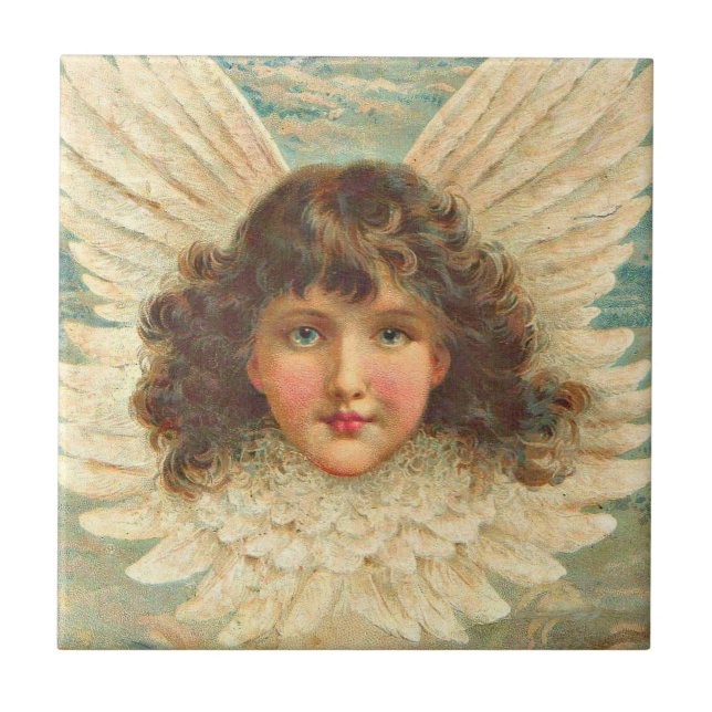 Victorian angel print tile (Front)