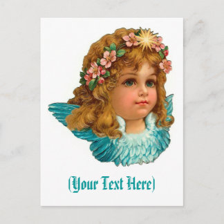 Victorian Angel Vintage Floral Easter Holiday Postcard