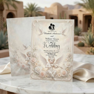 Victorian Angelic Cherub & Ethereal Doves Wedding Invitation