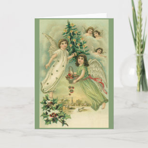Victorian Angels Christmas Greeting Card
