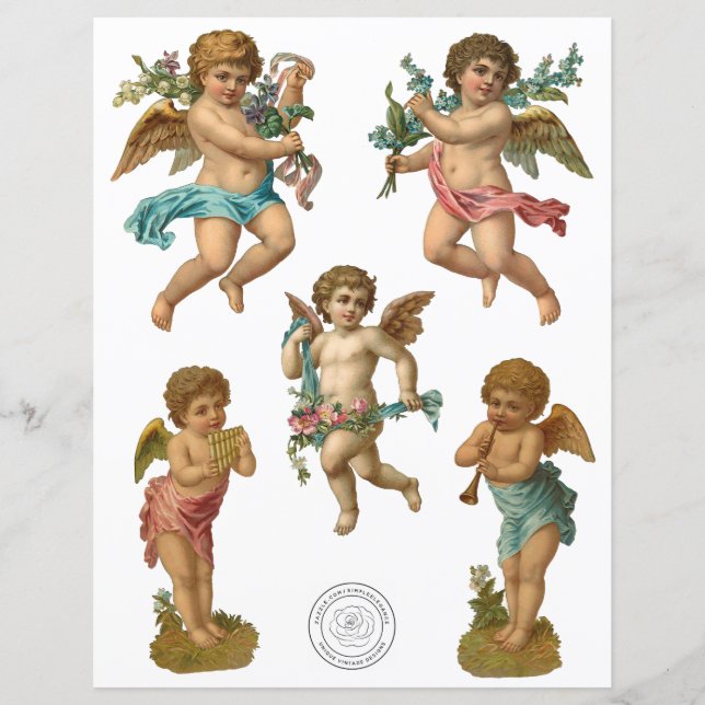 Victorian Angels Cutouts Fussy Cut Scrapbook Paper (Front)