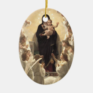 Victorian Angels, Regina Angelorum by Bouguereau Ceramic Tree Decoration
