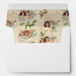 Victorian Angels w/Music, Script & Holly Envelope
