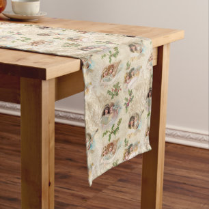 Victorian Angels w/Music, Script & Holly Long Table Runner