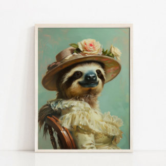 Victorian Animal Portrait, Dressed Animal Prints,  Poster