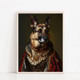 Victorian Animal Portrait, Dressed Dog Vintage Pri Poster