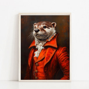 Victorian Animal Portrait, Vintage Animal Print, Poster