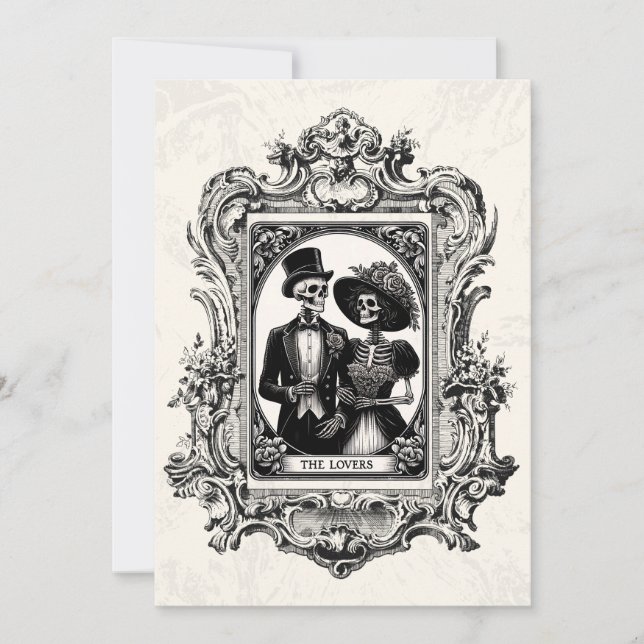 Victorian Antique Frame Gothic Wedding Invitation (Front)