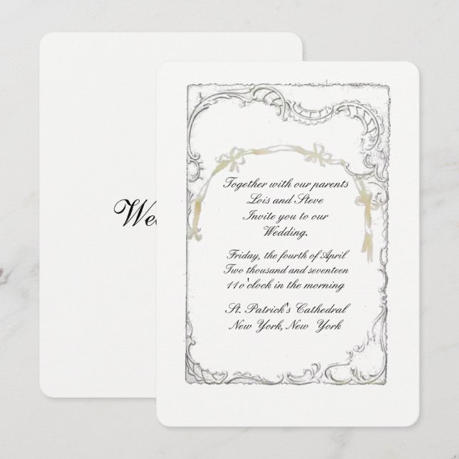Victorian Antique Wedding Invitation (Front/Back)