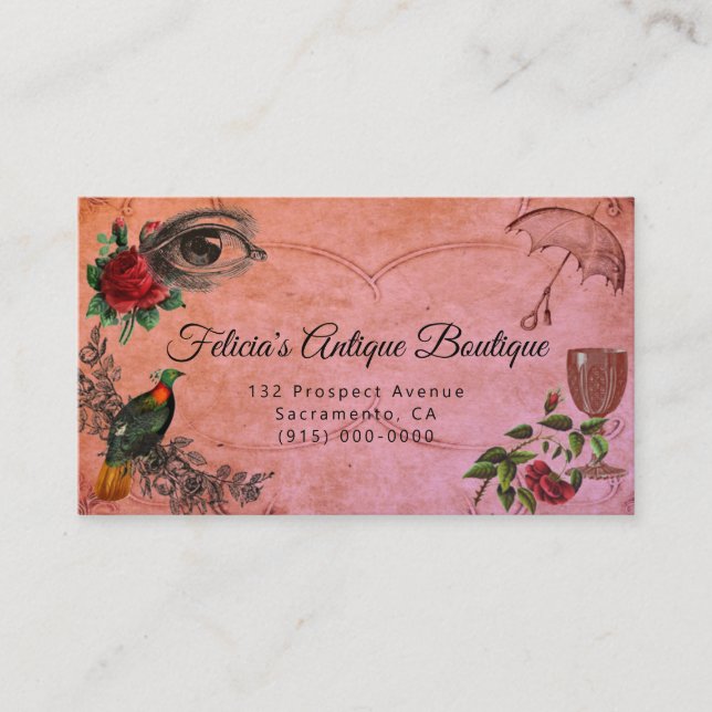 Victorian Antiques 3.5" x 2.0" Business Card (Front)