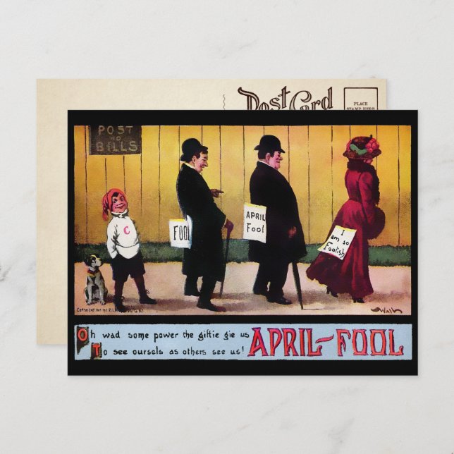Victorian April Fools Postcard (Front/Back)