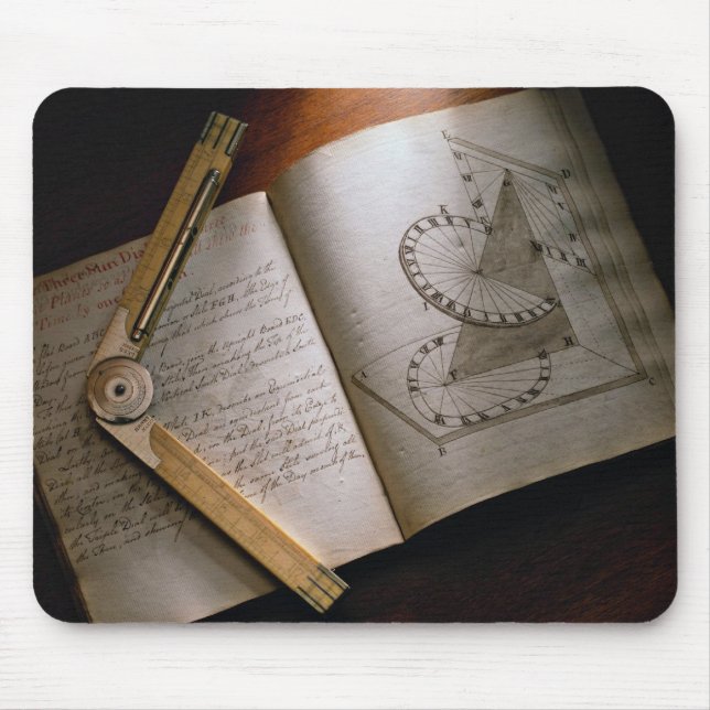Victorian architect's calculus manual and ruler mouse mat (Front)