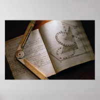 Victorian architect's calculus manual and ruler