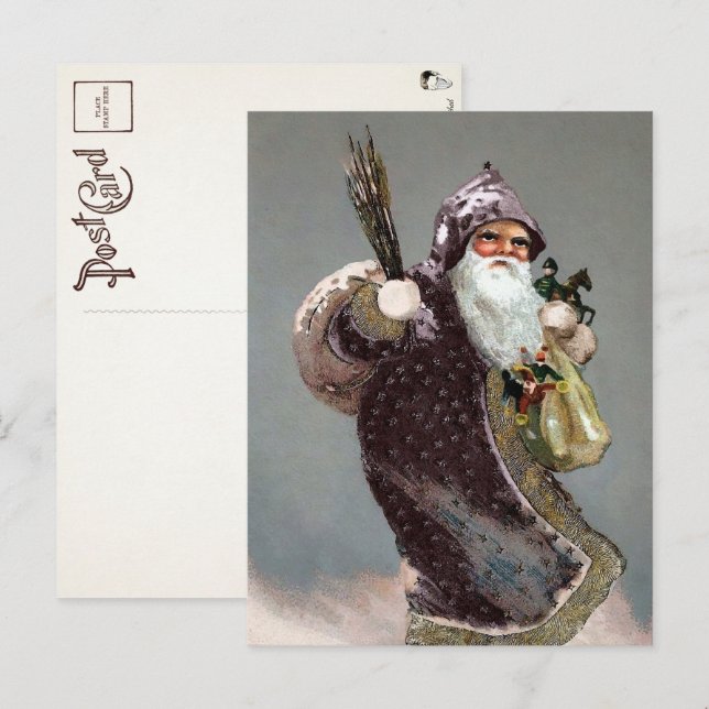 Victorian Armed Santa Postcard (Front/Back)