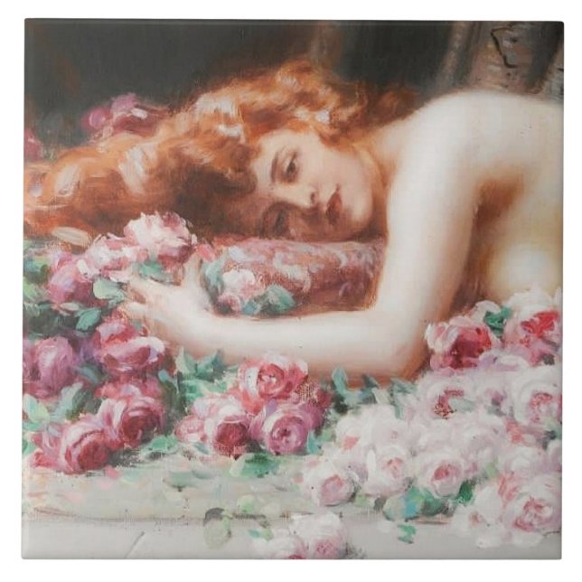 Victorian art Ceramic Tile (Front)