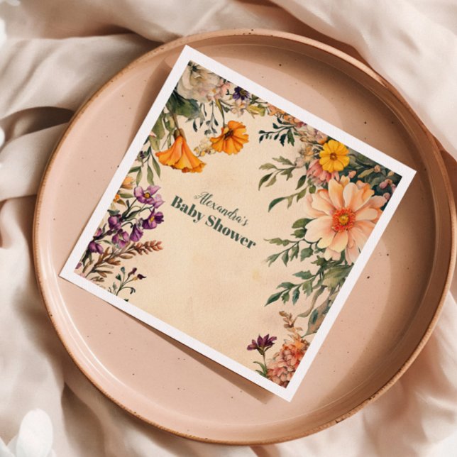 Victorian Art Nouveau Baby Shower Baby Shower Napkin (Creator Uploaded)