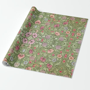 Victorian Art Noveau Inspired Floral Pattern Wrapping Paper