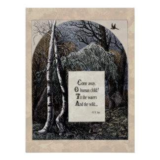 Victorian Art Poem Yeats "The Stolen Child" Glossy Poster