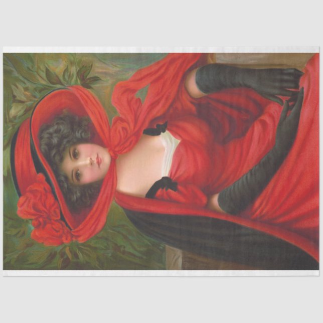 Victorian Art Print Decoupage Decoupaging  Tissue Paper (Front)