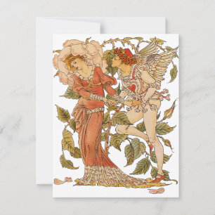 Victorian Art, Rose by Walter Crane Invitation