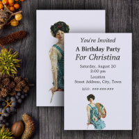 Victorian Artist Lady Painter Palette Birthday