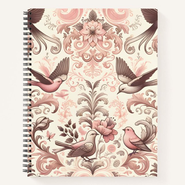 Victorian Aviary: A Pastel Pink Garden Notebook (Front)